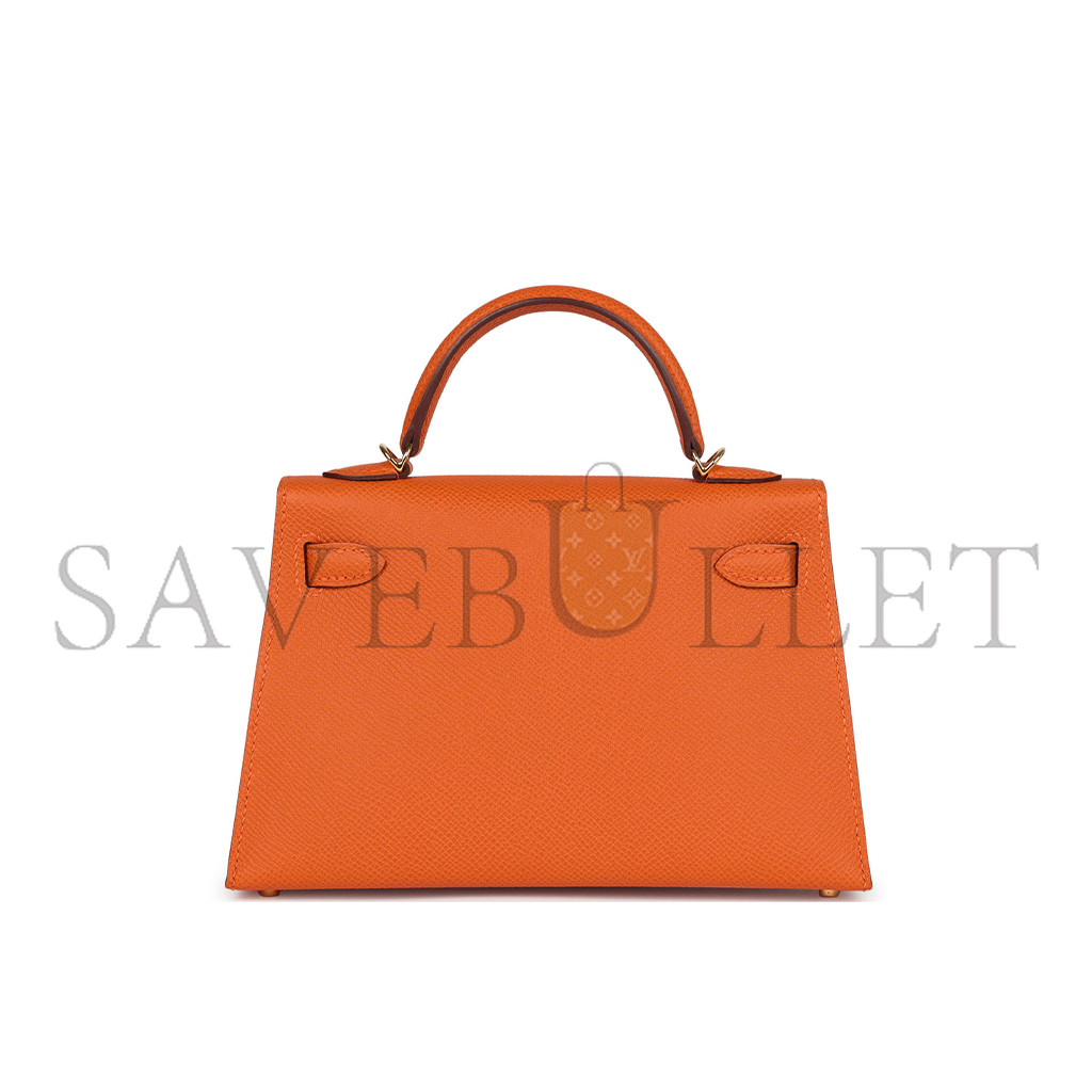 HERMES MINI KELLY SELLIER  ORANGE (22*14*7cm) 